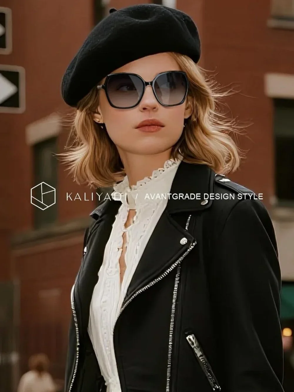 Women’s Fashionable Polarized Sunglasses - Glossy Black Frame with UV Protection
